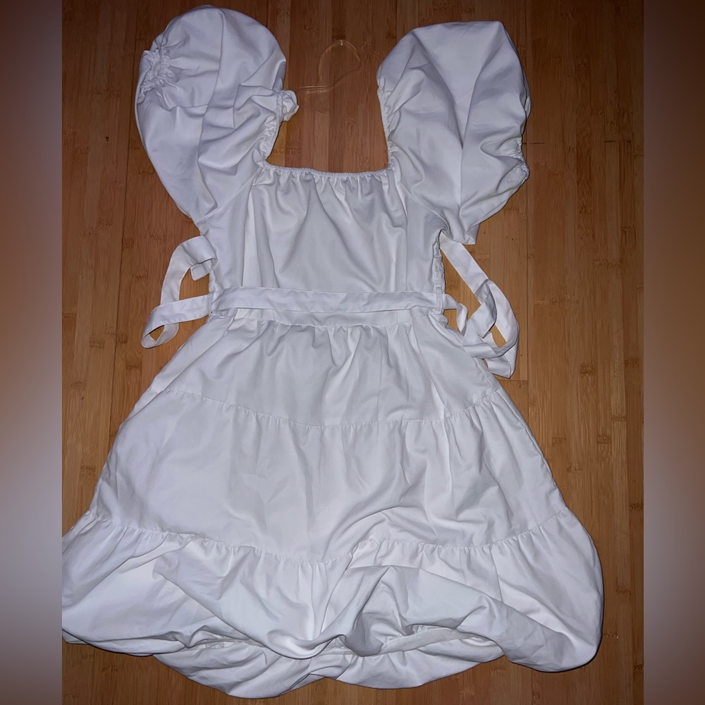 White Puff Sleeve Dress